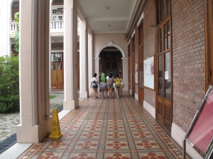Students walking to a photo-shoot at the University of Hong Kong.